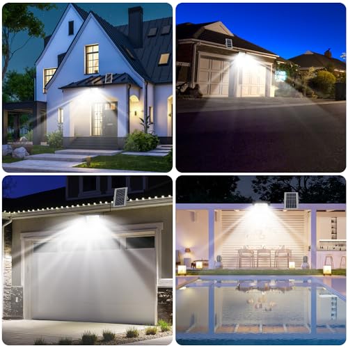Sunsign 500W Luz Solar Exterior Jardin,IP67 Lámpara Solar con Control Remoto, 294 LED 8000 lumens Lámpara de Inundación Solares, 6500K Regulable Iluminación Exterior Luces
