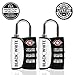 (2) TSA Lock 3 Digit Combination Travel Luggage Lock TSA Approved Locks (White/Black - Double Pack)
