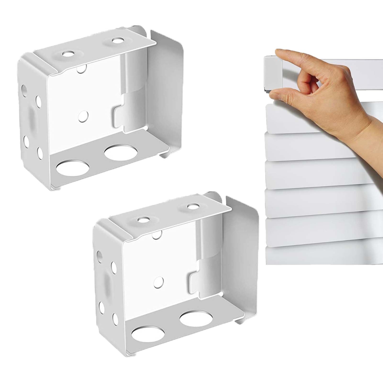 Ajinacious Venetian Blind Mounting Brackets, Metal, White, Wall Mount, Ceiling Mount, Bracket, Blind Bracket