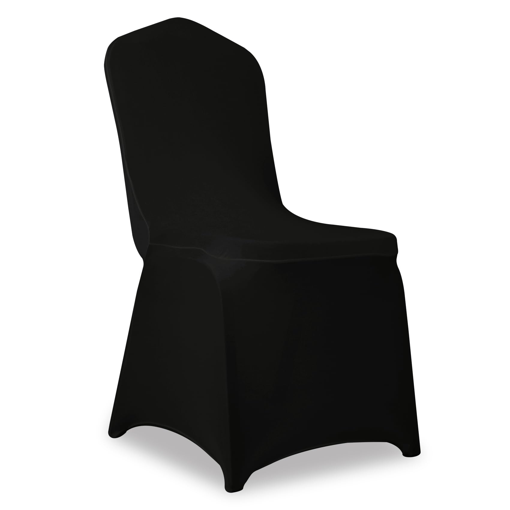 Photo 1 of ***Factory seal****

JALANCY 100 Pack Black Stretch Polyester Spandex Chair Covers Universal Washable Removable Chair Slipcovers Protector for Wedding Banquet Events Party Dining Decoration