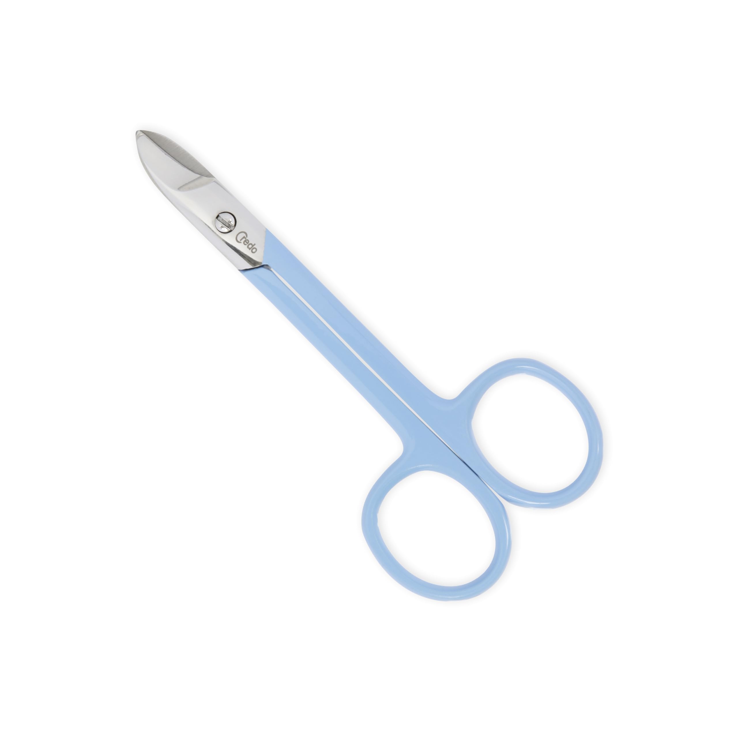 CREDO Toenail Scissors Curved POP Art Nickel Plated Blue