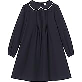 Mud Kingdom Girl Peter Pan Collar Dress Long Sleeve School Uniform Spring Fall