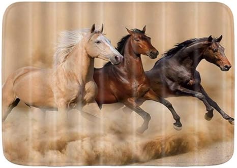 Yilan Alfombrilla de baño, Caballo Caballos Negros y Marrones Que