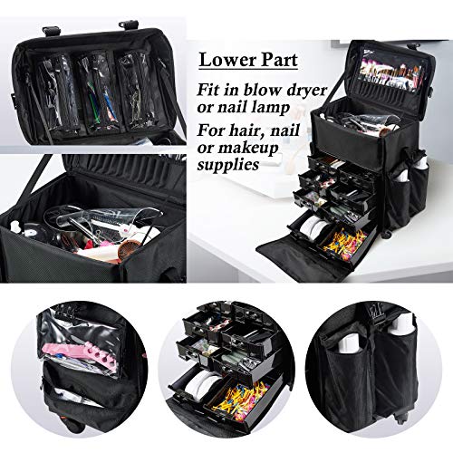 Stagiant Professional Rolling Makeup Case Soft Sided Cosmetology