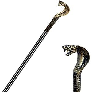 Halloween Walking Cane Egyptian Pharaoh Staff Walking Stick Vintage Gold Plastic Pimp Cane Halloween Prop Stick for Pretend P