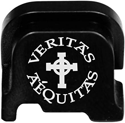 Molon Labe Laser Engraved Rear Cover Plate for Ruger LC9s Pistol - Veritas Aequitas Small Cross