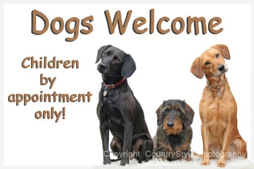 Crossbreed dog funny Fridge Magnet Gift - Dogs welcome...