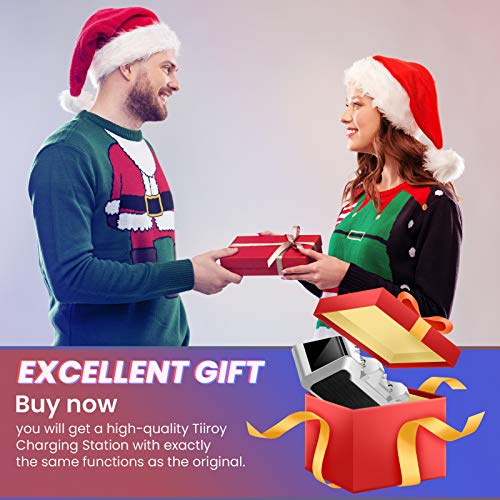 Charging Station for Playstation 5 Wireless Controller, Tiiroy USB C Dual Charging Dock Station for PS5 with LED Indicator (White)