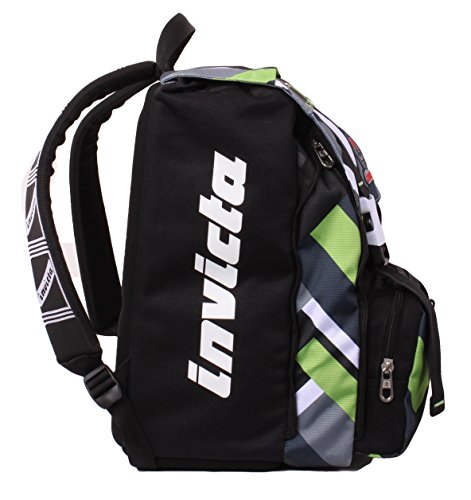 Zaino scuola sdoppiabile Big – INVICTA MIX – estensibile 28 LT – Nero Verde  – elementari e medie – TravelKit