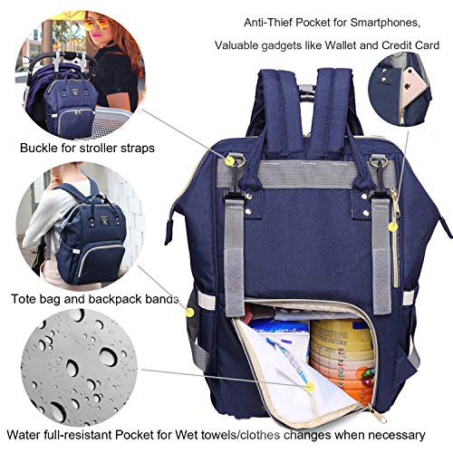 Backpack Baby Diaper Bags, Mooedcoe 7 Gallon Spacious Waterproof Travel