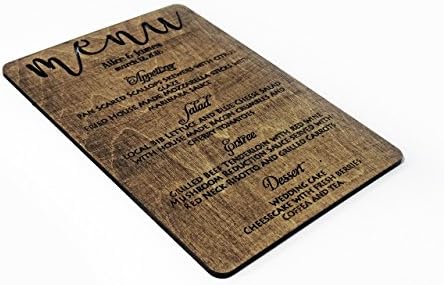 Table Printable Menu Cards Rustic Wedding Menu Custom Menu Printed Menu Kraft