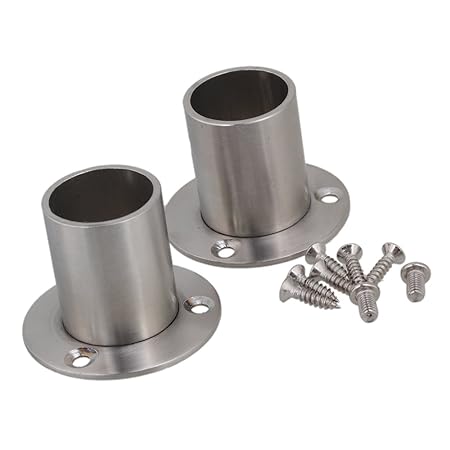 BQLZR Edelstahl-Rohr Flansch Sockel Rod Halterung Halter für 25mm Durchmesser Rohr Hardware Packung mit 2