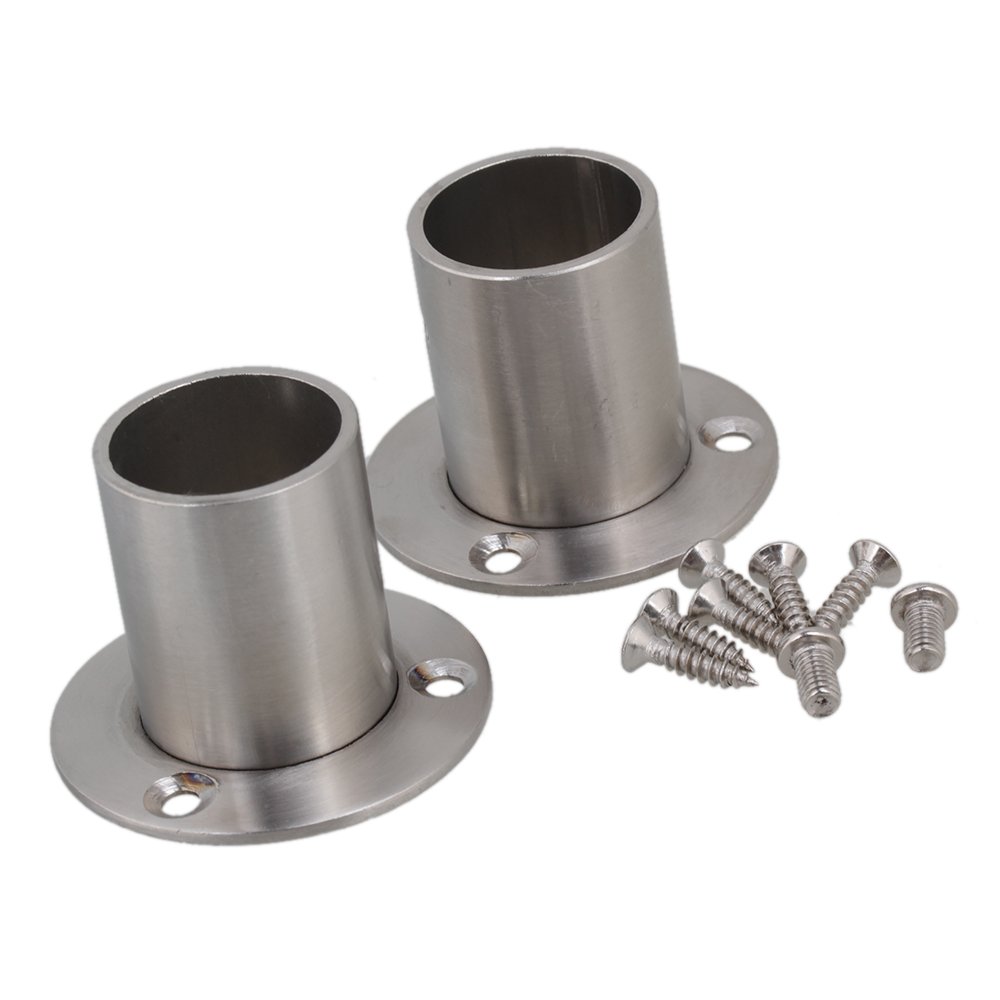 BQLZR Stainless Steel Pipe Flange Socket Rod Holder Fitting Bracket For 25mm Dia Pipe Hardware Pack Of 2
