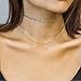 Fettero Dainty Gold Layered Choker Necklace Chain Handmade Beads 14K Gold Fill Boho Three Layer Choker
