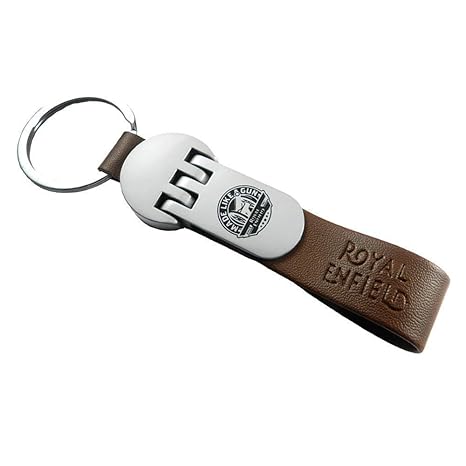 Mist Royal Enfield (Bullet) Bike Leather Key Chain (Brown) (Brown)