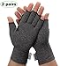2 Pairs Compression Arthritis Gloves, Fingerless Hand Gloves for Rheumatoid & Osteoarthritis - Joint Pain and Carpel Tunnel Relief-Men & Women (Large-2 Pairs)