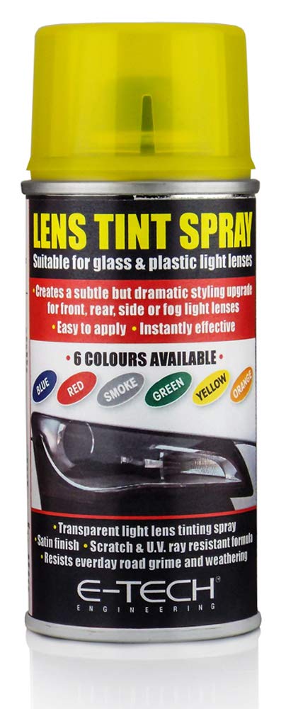MP Essential Car Headlight & Taillight Lamp Light Lens Coloured Tint Spray - Yellow