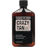 Crazytan Tanning Oil 125X 8oz &ndash; Deep Dark Tanning Oil, Natural Sun Tanning Accelerator for Outdoor Tanning, Fresh Citrus Scent, Made in USA