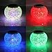 Exlight Solar Table Lamp Color Changing Mosaic Glass Decorative Lamp with 2 Color Modes, Silver
