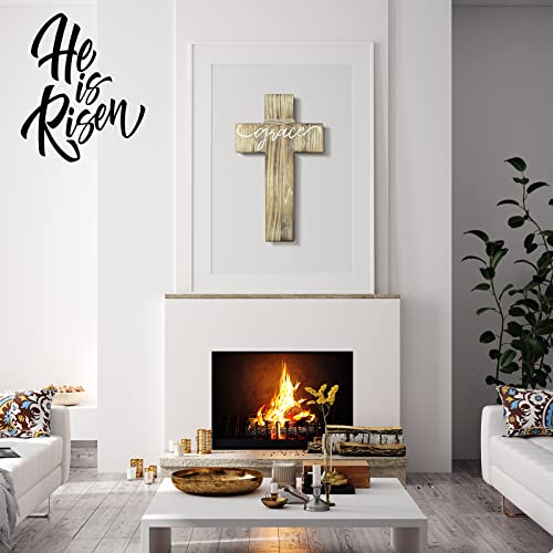 FEKOTS Wall Wooden Cross,wooden wall cross home decor,7x12 inch crosses for wall,Wooden Wall Hanging Cross(Wood color)