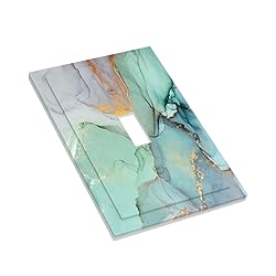 Teal Blue Abstract Marble Light Switch Cover Single