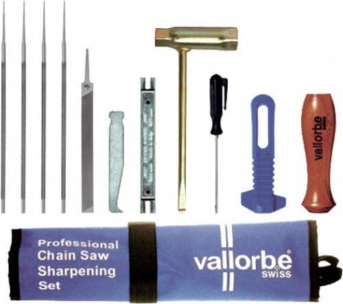 Professional Chainsaw Sharpening Set in Hard-Wearing Roll-Up Case / Diameter: 4.0 mm for 1/4 Inch to 3/8 Inch Chains 100 x 50 x 50 cm by David Dominicus