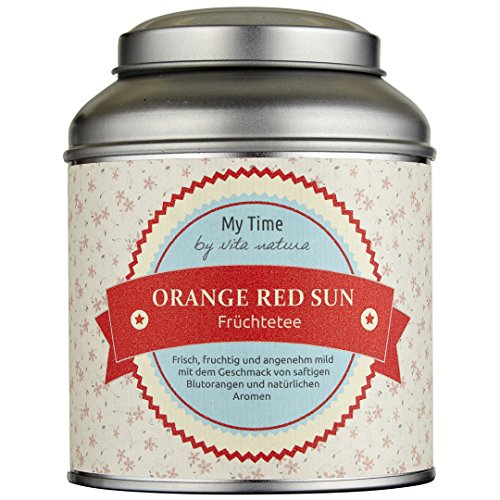 MY TIME Orange Red Sun, Früchtetee Blutorange, spritziger Früchte Tee, auch als Geschenk geeignet, Packung enthält 120 g