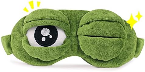Funny Sad Cartoon Frog 3D Eye Mask Cover Sleeping Rest Plush Shading (Ordinary) Gift