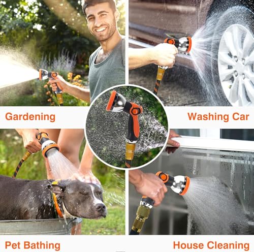 150ft Expandable Garden Hose Pipe Garden Hose Flexible Hose with Nozzles 10 Function Metal Interface Leakproof No Tangle Wear Resistant Garden Hose for Car Wash