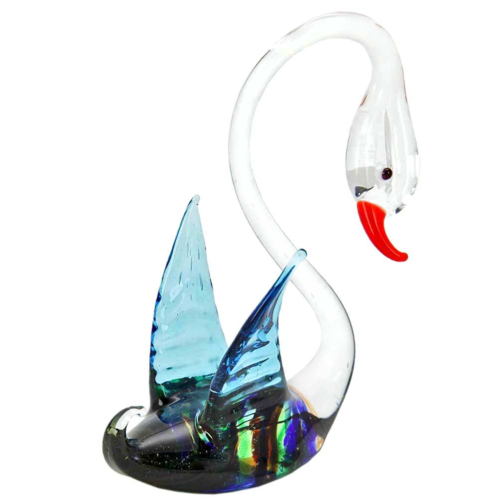Glass Of Venice Murano Glass Striped Swan