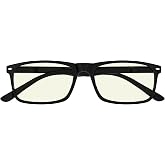 Eyekepper Blue Light Reading Glasses Men Women, Rectangular Black Frame | Spring hinge frame, blue light filtering lenses, multiple magnification options, design for reading and screen use