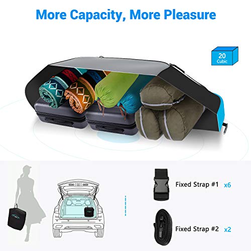 STDY Upgraded 20 Cubic Feet Rooftop Cargo Top Carrier Bag,Travel Cargo Bag by Thickening Waterproof 600-Denier Polyester Material-with Easy to Install Straps-Soft Shell Luggage Rack Bag (20 Cubic)