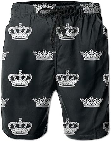 Hoodieu Royal Crown Imperial Personality Quick Dry Men Beach Board Shorts Surfing Beach Pants M-XXL
