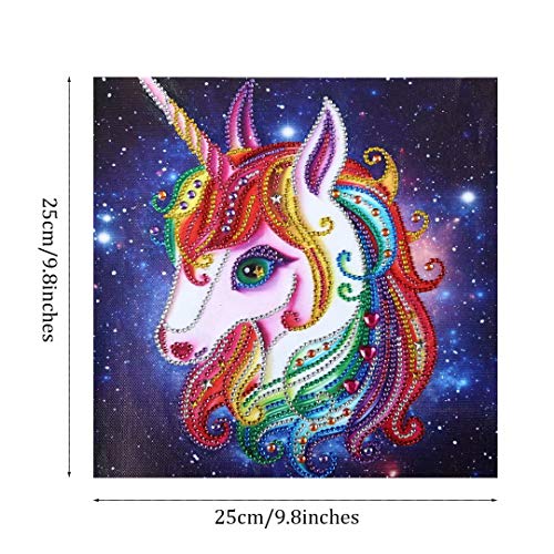 qiaoniuniu 5D Diamond Painting for Kids, Painting by Number Kits, Unicorn Toys, Arts Crafts Supply Set, Rhinestone Mosaic Making for Home Wall Decor Gifts for Christmas Birthday - Pony, Horse - Thumbnail 3