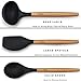 PortoFino 5 Pc. Kitchen Utensil Set/Premium Natural Beech Wood & Silicone/Home Cooking Utensils/Wooden Food Prep Tools/Soup Ladle, Slotted Spoon, Solid Spoon, Turner, Large Spatula