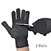 Healthcom 2 Pair Cut Resistant Gloves Anti-Vibration Gloves Heat Resistant Kint Safety Work Gloves High Performance Level 5 Protection, Food Grade,Black