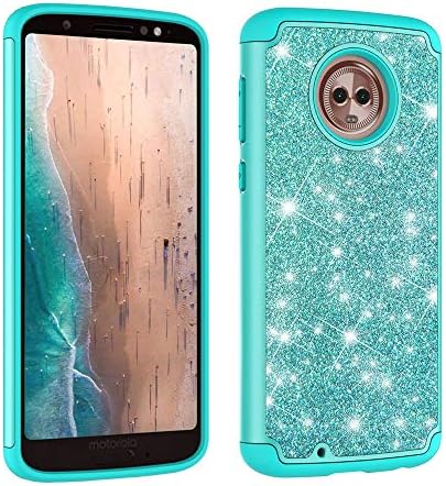 NVWA Compatible Samsung Galaxy S8 Plus Case,S8+ Case [Heavy Duty] Tough Dual Layer 2 in 1 Rugged Rubber Silicone Hybrid Hard Plastic Soft TPU Impact Back Protective Cover Glitter Powder Bling - Green