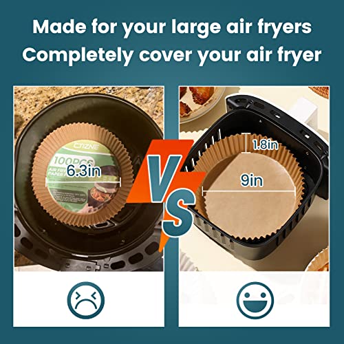 9 Inch Upgraded Air Fryer Disposable Paper Liner for COSORI Instant Vortex Air Fryer, 50pc Food