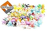 Moddan Pokemon Mini Figures Pikachu Toys Topper, 24-Piece