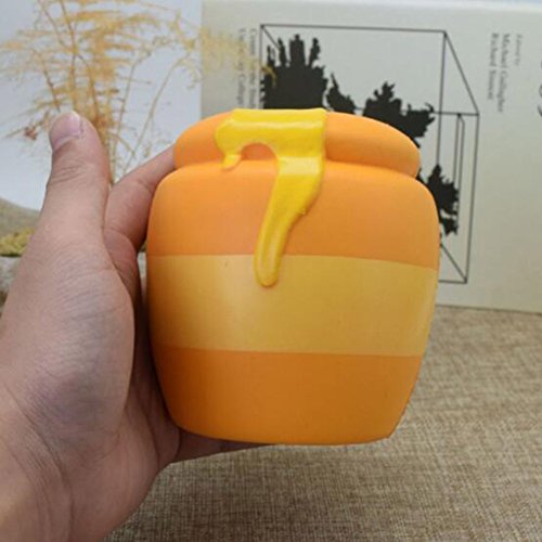AhlsenL Funny Squishies Honey Jar Slow Rising Toys Rainbow Jumbo Cream Scented Time Killer Squeeze Kid Toy Charm Gift for Stress Relief (Honey jar)