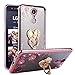CaseHaven LG K20 Plus Case, Glitter Crystal Heart Floral Series - Slim Luxury Bling Rhinestone Clear TPU Case with Ring Stand for LG K20 V/LG K10 2017 / LG Harmony/LG Grace - Rose Gold