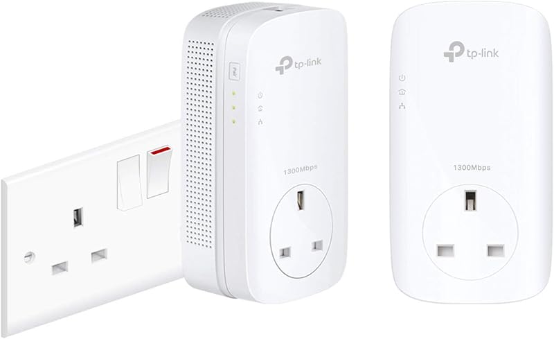TP-Link TL- V2 Powerline Starter Kit 1300Mbps Gigabit UK Plug Renewed