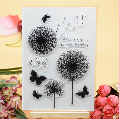 WooYangFun Joyful Home 1pc Dandelion Rubber Clear Stamp for Card Making Decoration and Scrapbooking