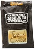 Christopher Bean Coffee Flavored Decaffeinated Ground Coffee, Toasted Island Coconut, 12 Ounce