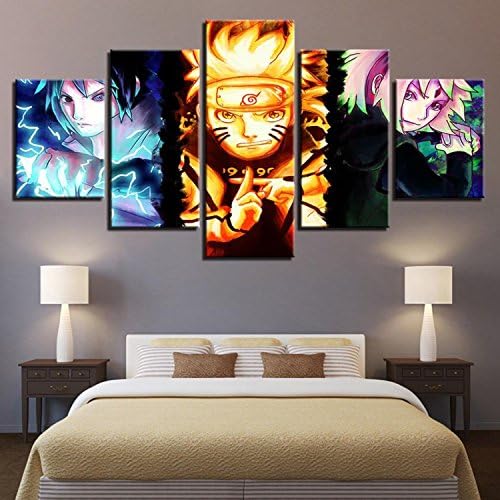 Canvas Abstract Pictures Wall Art HD Prints Posters Home Decor 5 Pieces Cartoon Anime Naruto Paintings For Living Room Framework