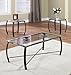 Kings Brand Furniture 3 Piece Beveled Glass with Copper Bronze Metal Frame Coffee Table & 2 End Tables Set