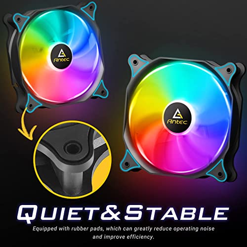 Antec 120mm Case Fan, RGB Case Fans, 5 Packs RGB Fans, PC Fan, 4PIN