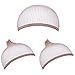 EBOOT 3 Pack Wig Caps Elastic Hair Mesh Net Open End (Beige)