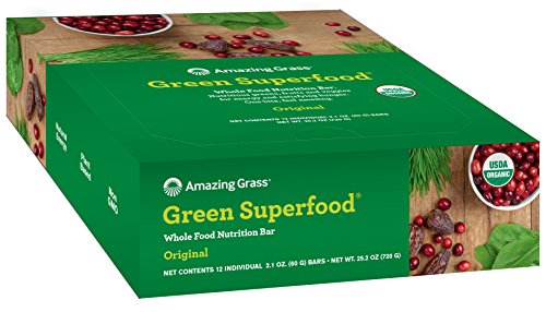 UPC 829835000081, Amazing Grass Organic Green SuperFood Whole Food Energy Bar, 2.1 oz. Bars, 12-Count Bars