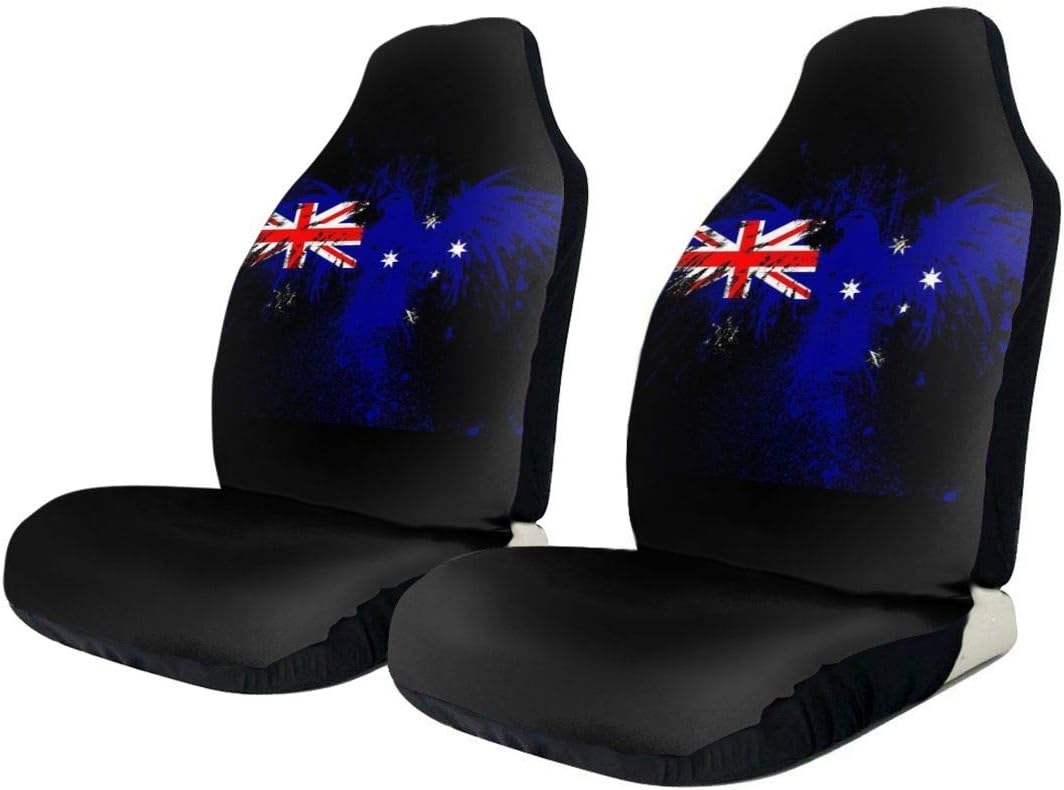 THONFIRE Australia Flag Black Eagle Front Seat Cover for Cars Trucks Heavy Duty Interior Cushion Pad Mat Blanket for Auto Chair Protection Driver 1pc/2pc